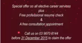 2015 special offer on elective career services till 31 December 2015